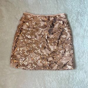 Francesca’s rose gold sequin mini skirt
